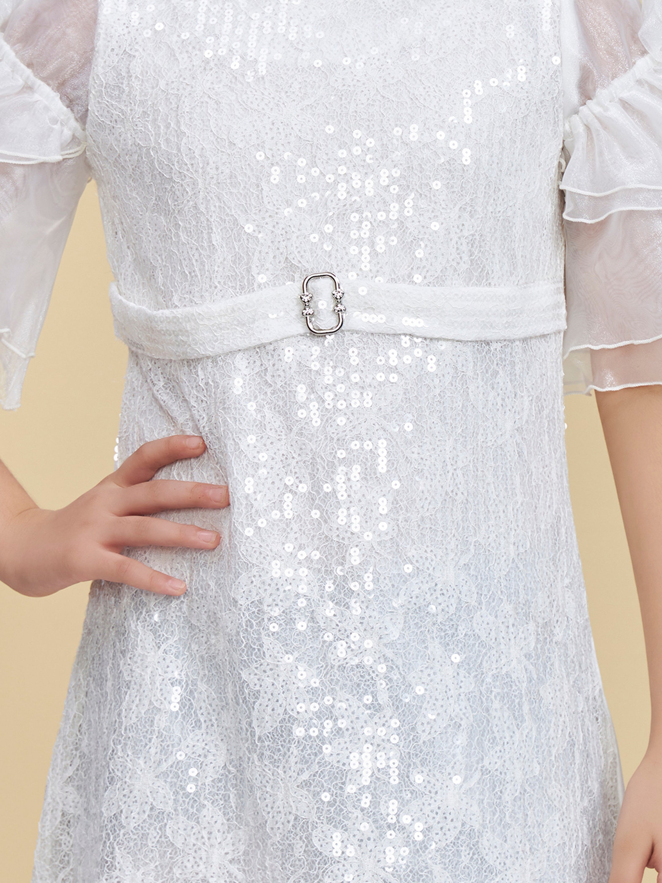 Girls White Party Wear Dress