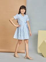 Girls Blue Casual Wear Dress