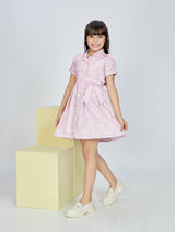 Girls Pink Casual Wear Dress