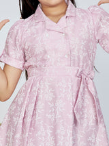 Girls Pink Casual Wear Dress