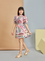 Girls Pink Casual Wear Dress