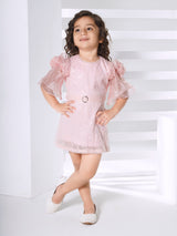 Girls Pink Party Wear Dress