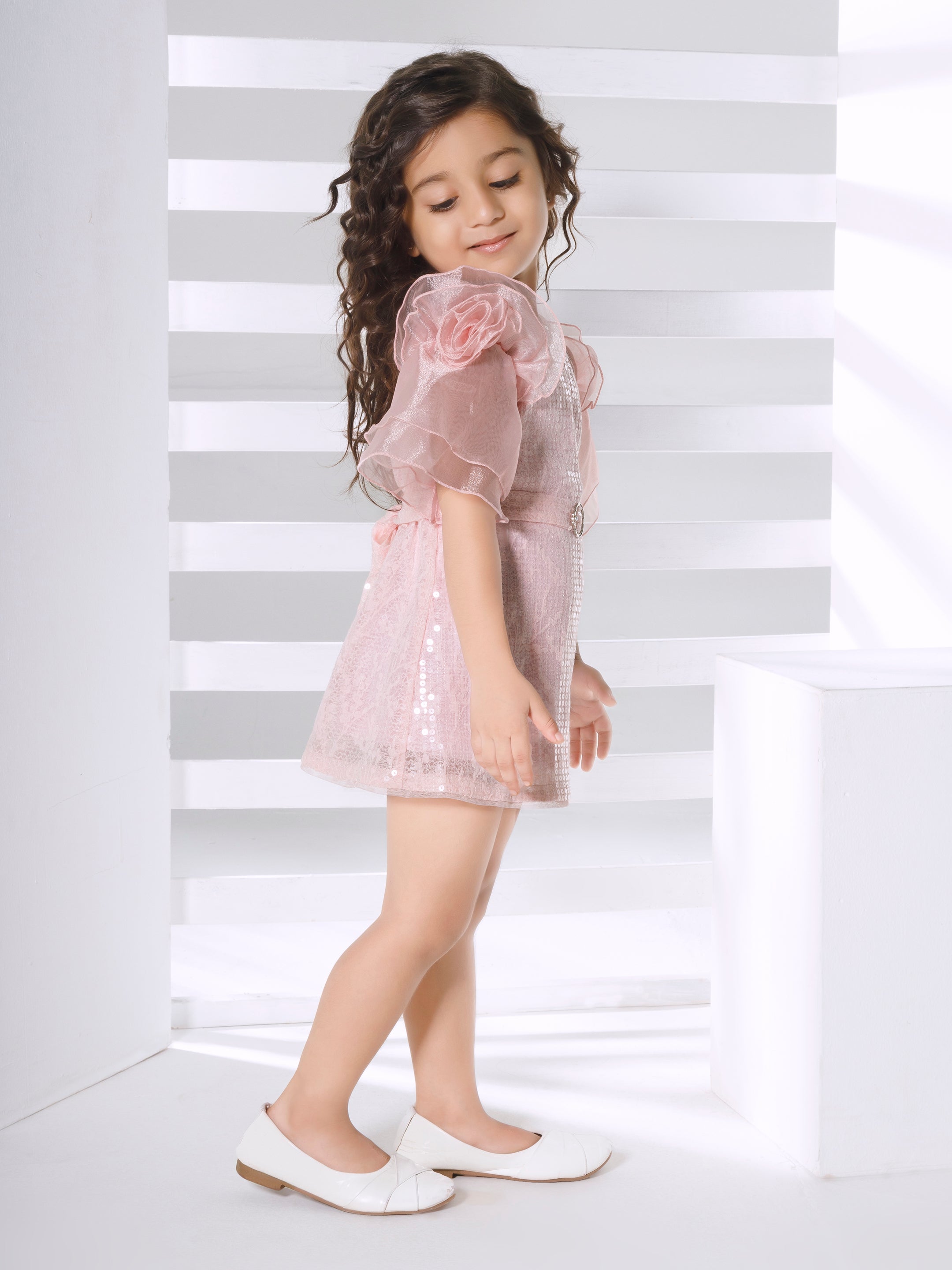 Girls Pink Party Wear Dress