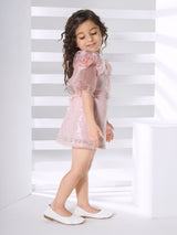 Girls Pink Party Wear Dress