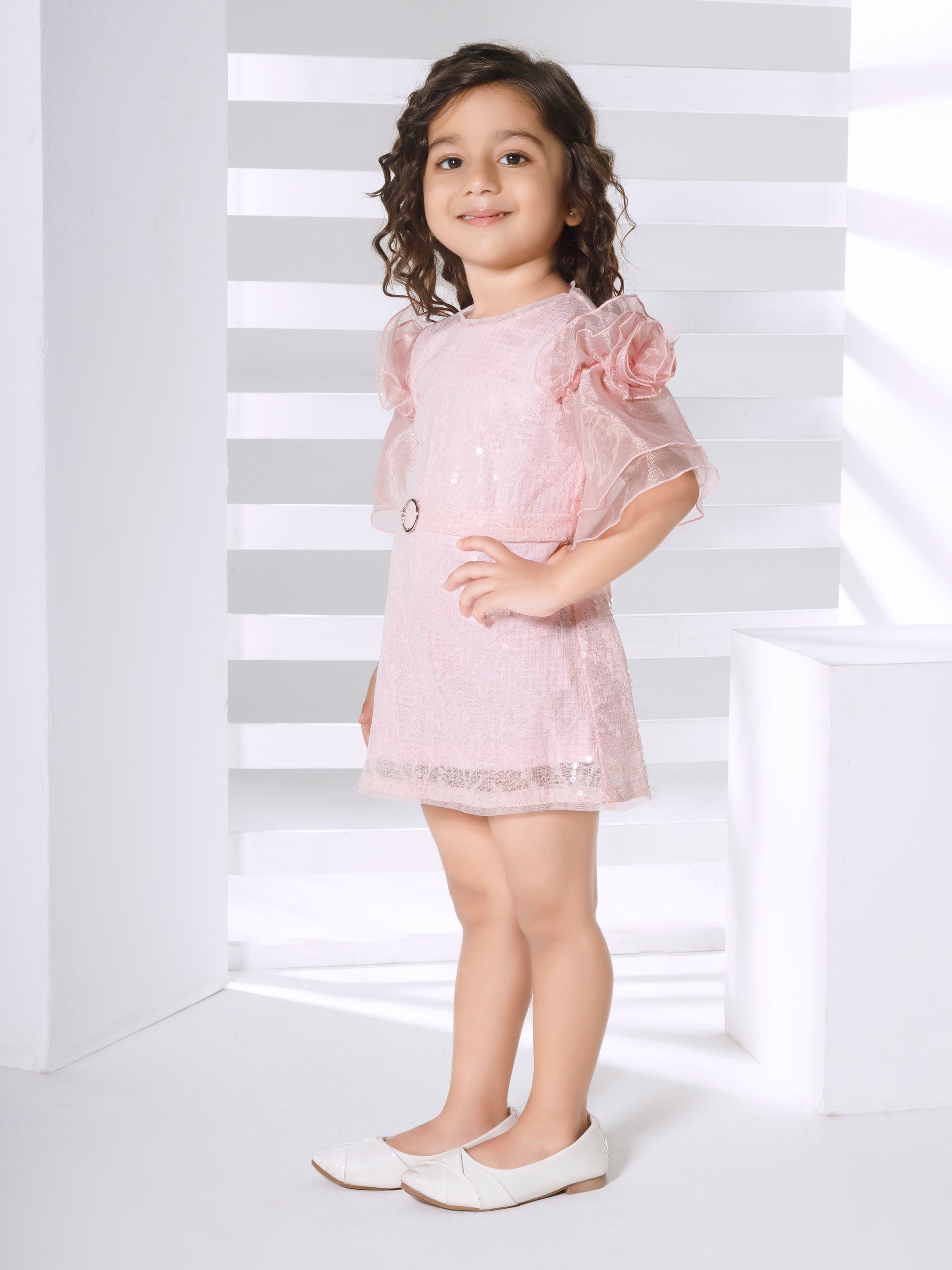 Girls Pink Party Wear Dress