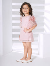 Girls Pink Party Wear Dress