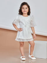 Girls White Party Wear Dress