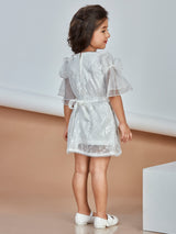 Girls White Party Wear Dress