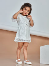 Girls White Party Wear Dress