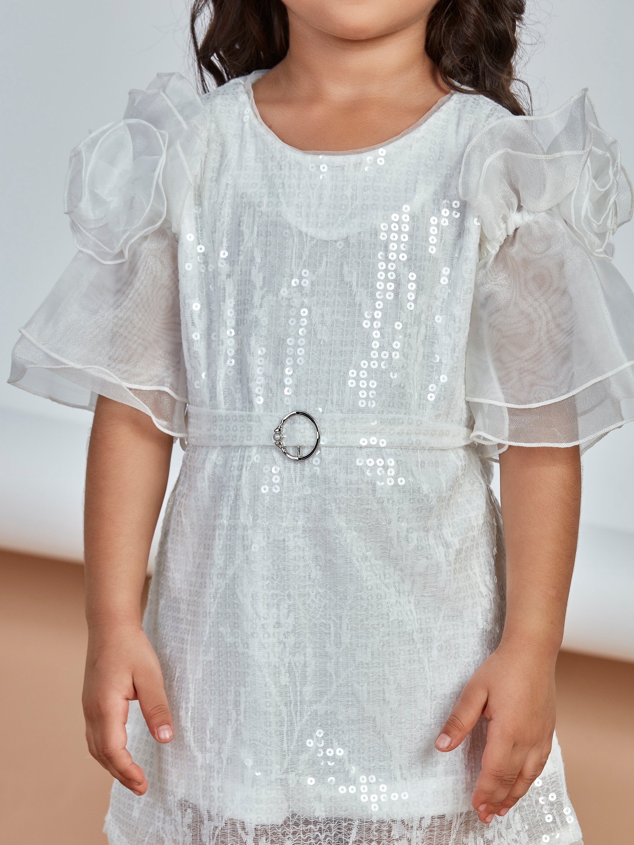 Girls White Party Wear Dress