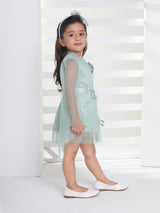 Girls Green Festive Wear Dress