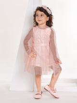 Girls Pink Festive Wear Dress