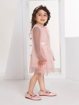 Girls Pink Festive Wear Dress