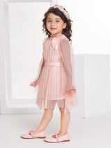 Girls Pink Festive Wear Dress