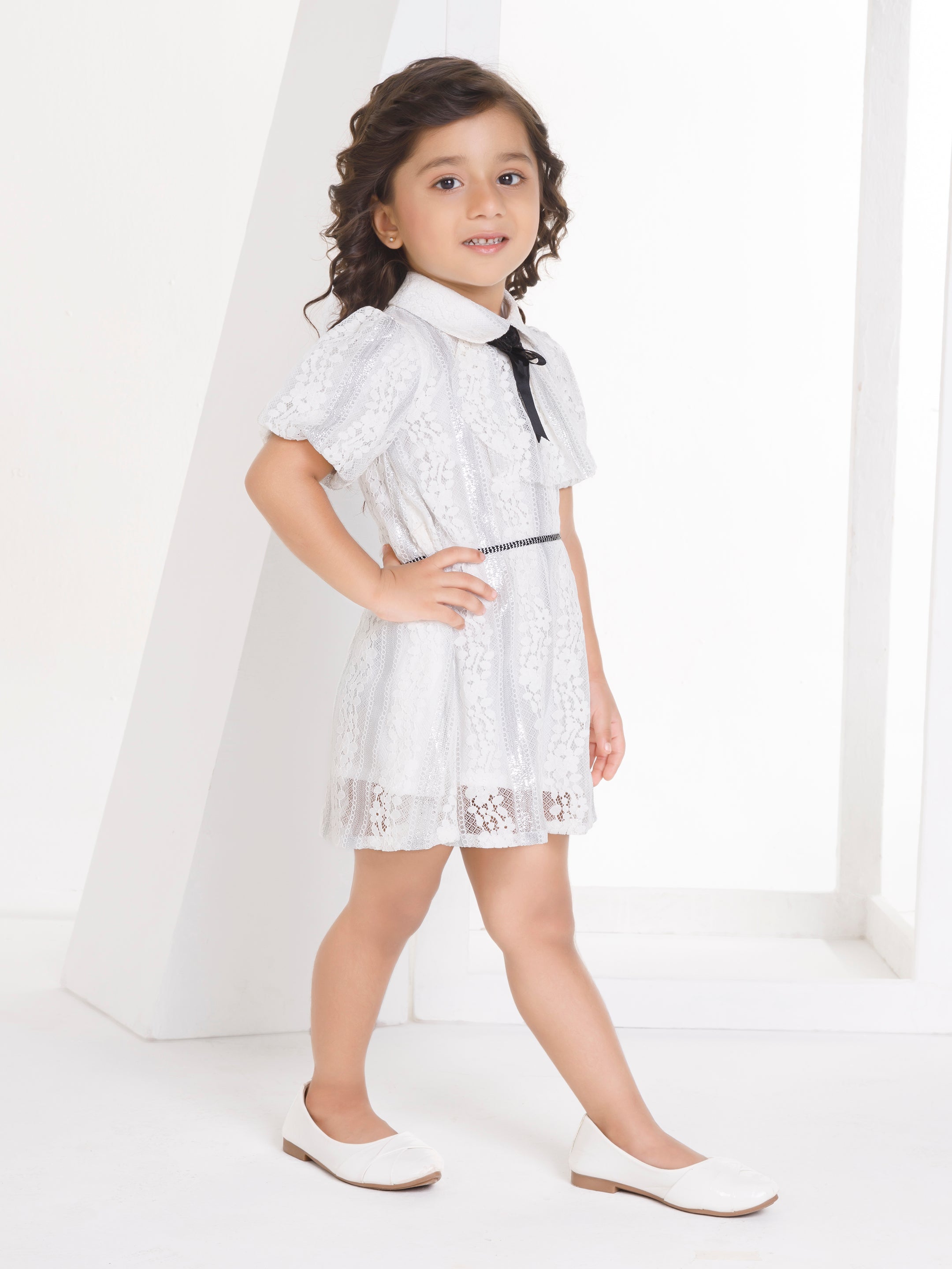 Girls Cream Party Dress