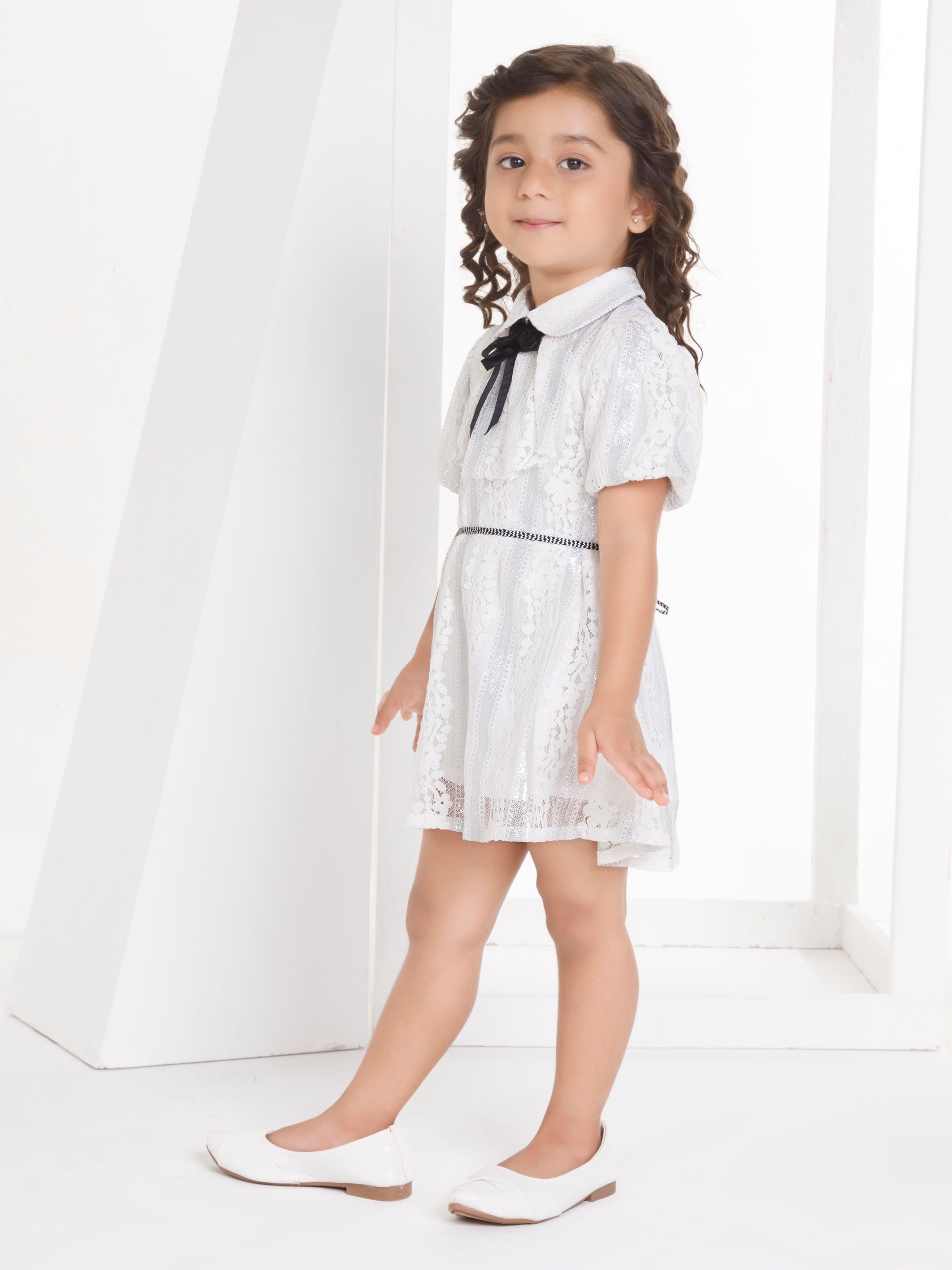Girls Cream Party Dress