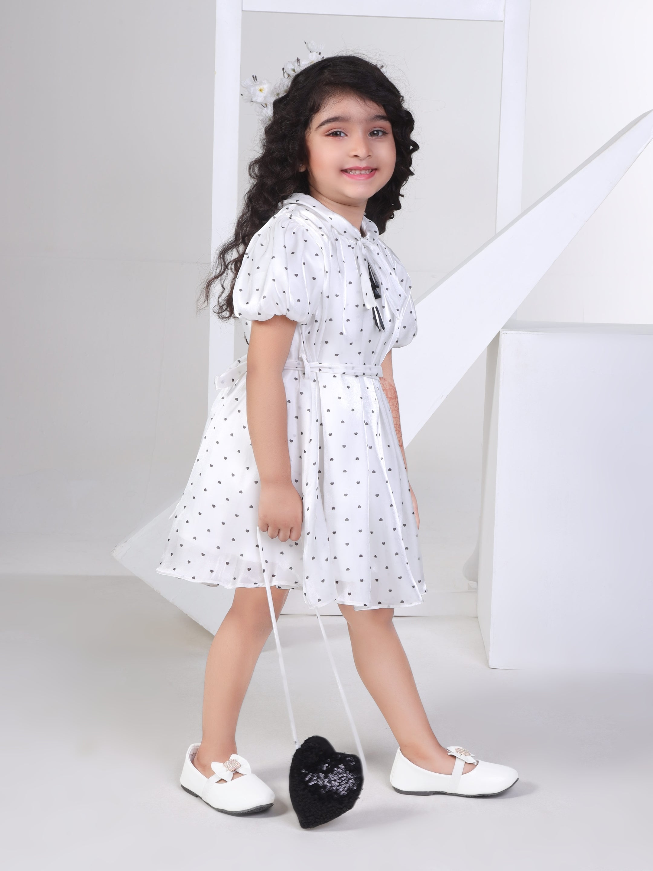 Girls Cream Party Dress