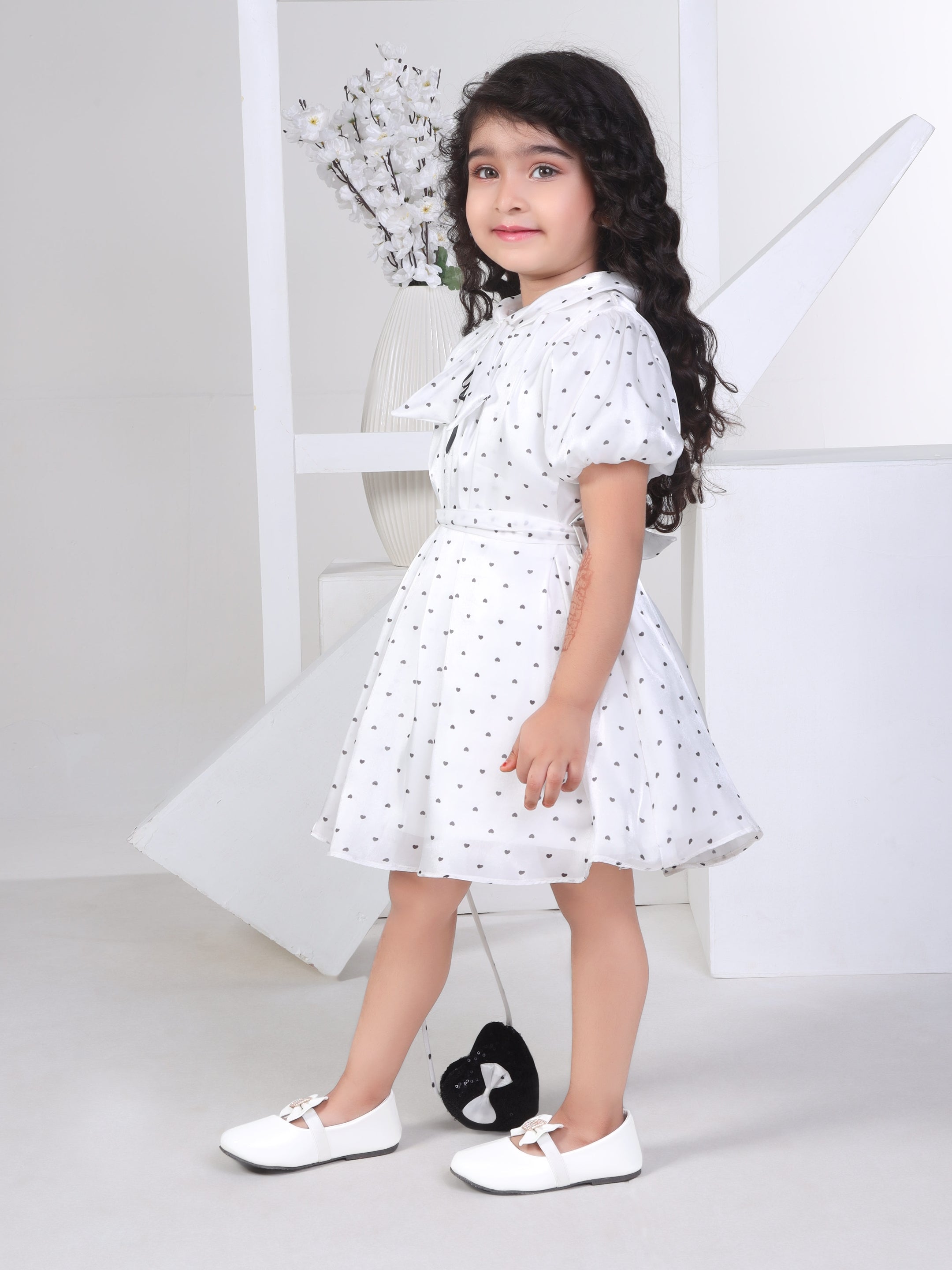 Girls Cream Party Dress