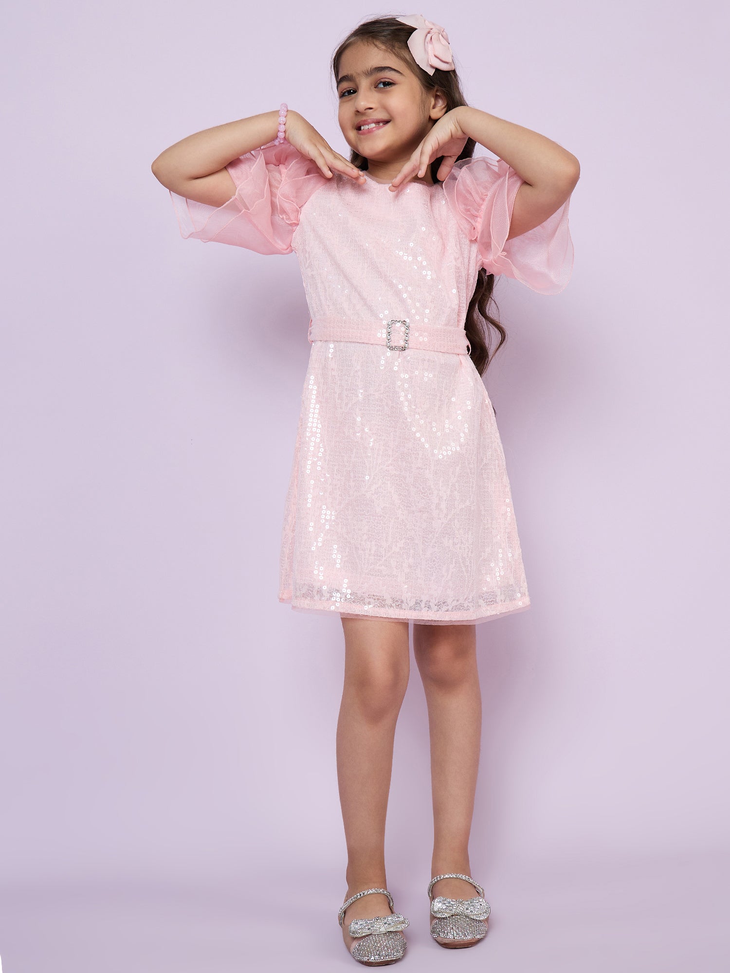 Girls Pink Party Wear Dress