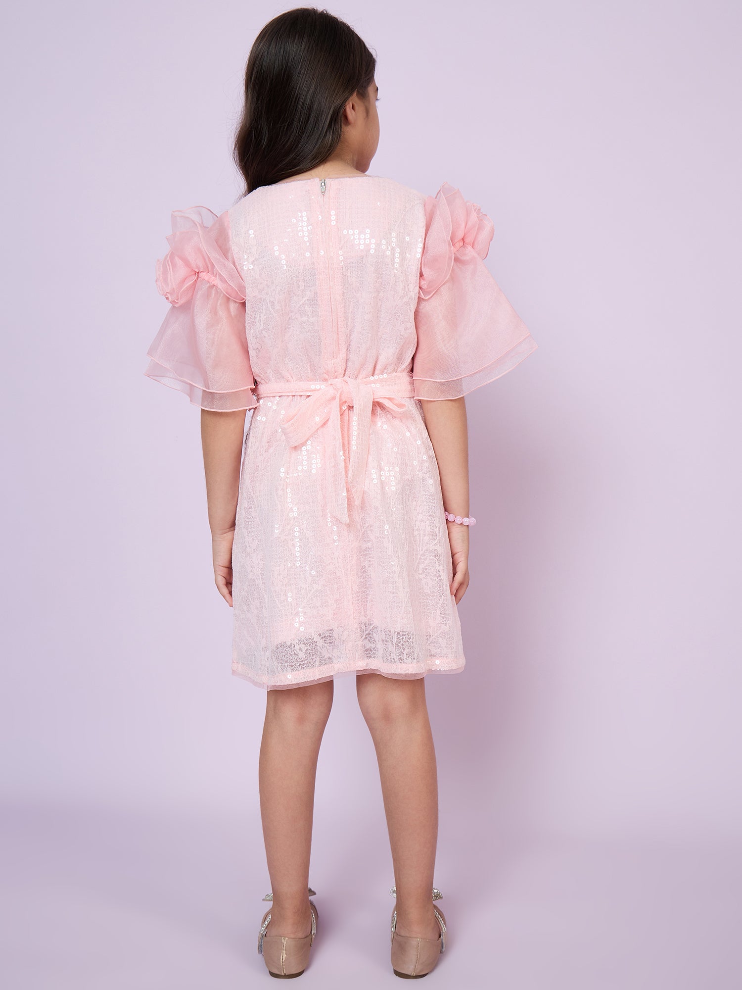 Girls Pink Party Wear Dress