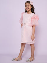 Girls Pink Party Wear Dress