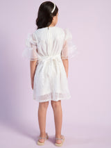 Girls White Party Wear Dress