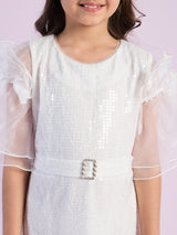 Girls White Party Wear Dress