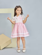 Girls Knee Length Semi Casual Dress Set