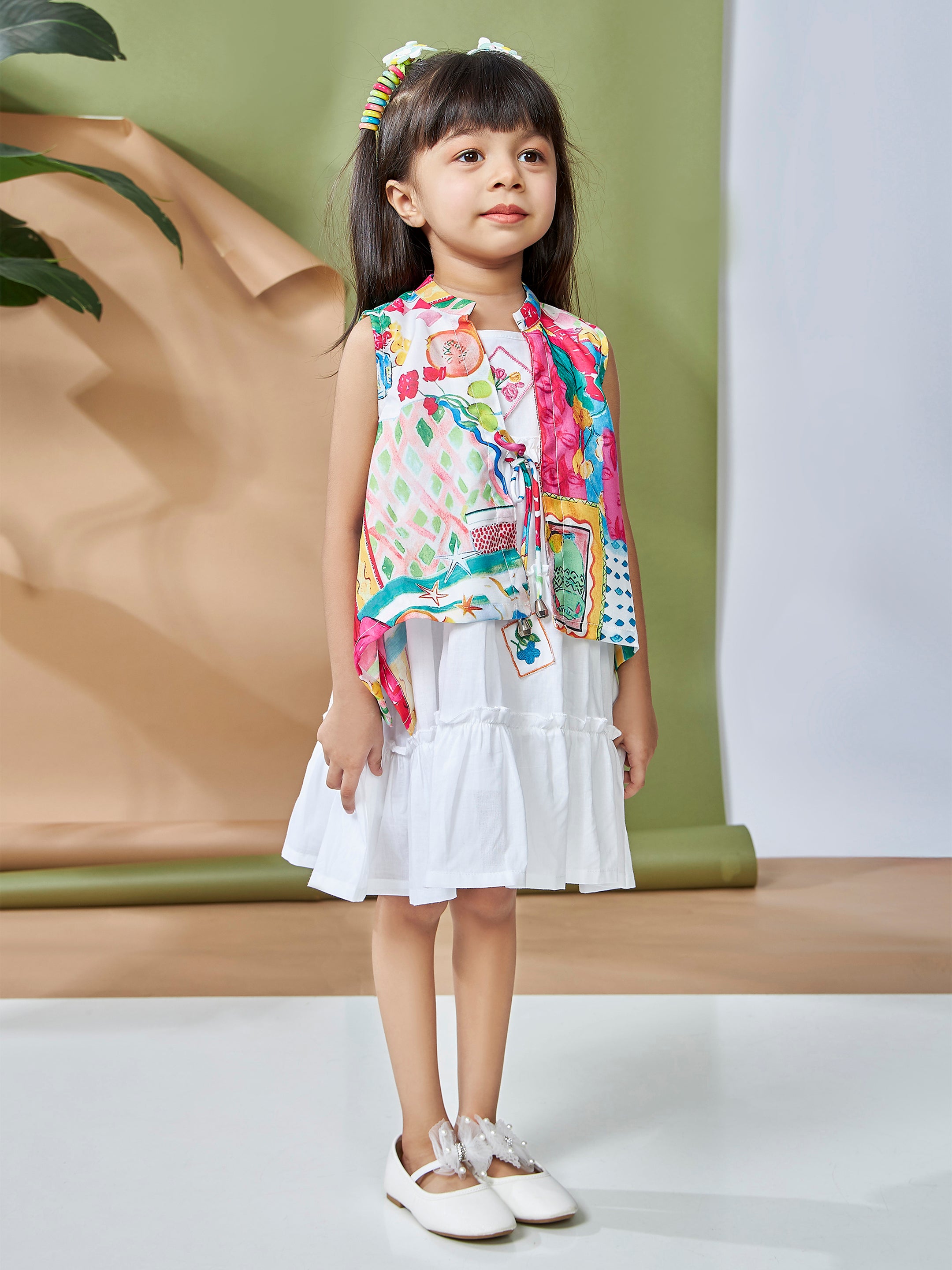 Girls Multicolor Casual Dress Set