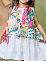 Girls Multicolor Casual Dress Set