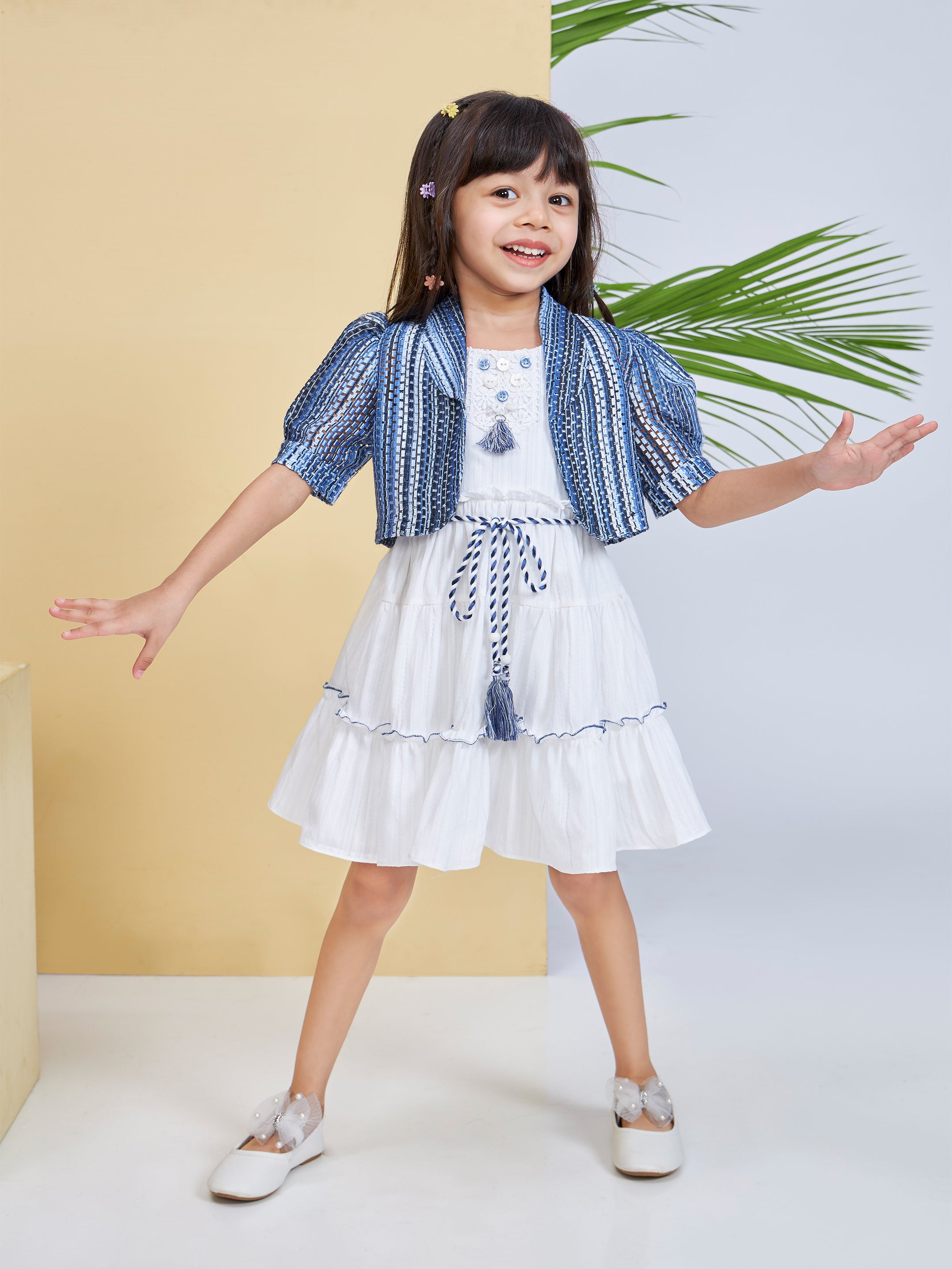 Girls White Party Dress Set