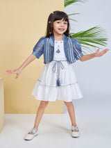 Girls White Party Dress Set