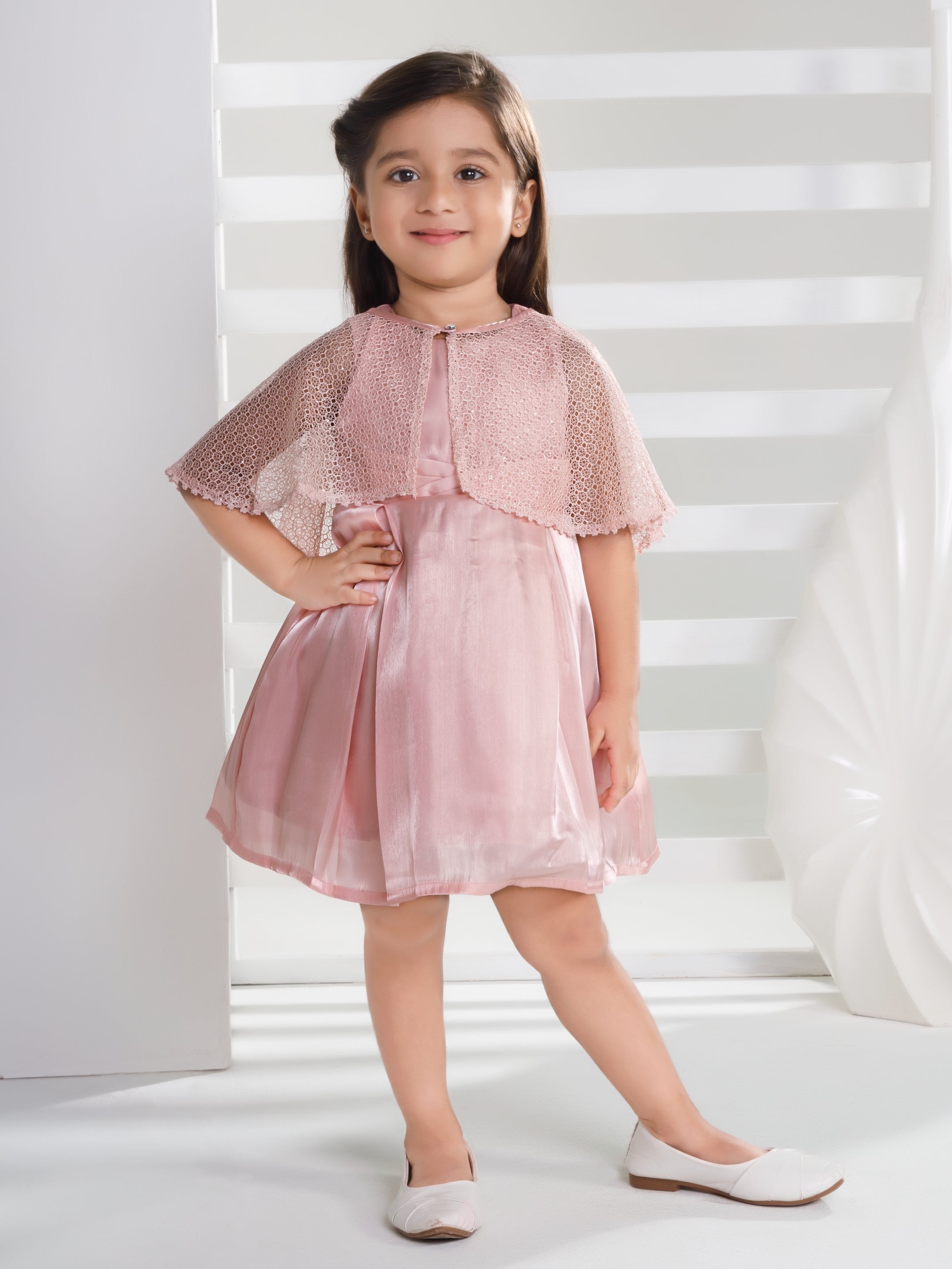 Girls Pink Party Wear Dress
