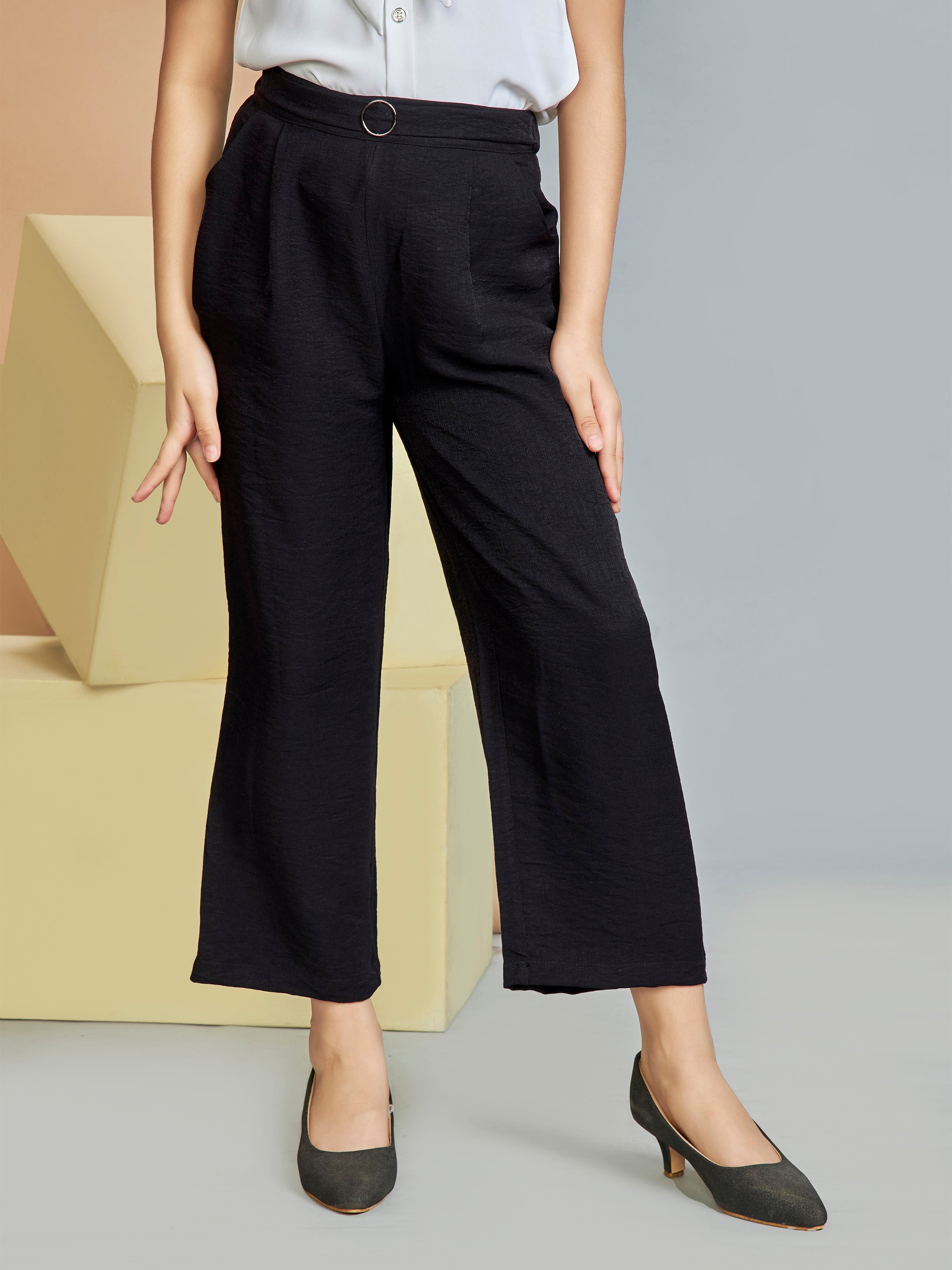 Girls Black Casual Wear Pant