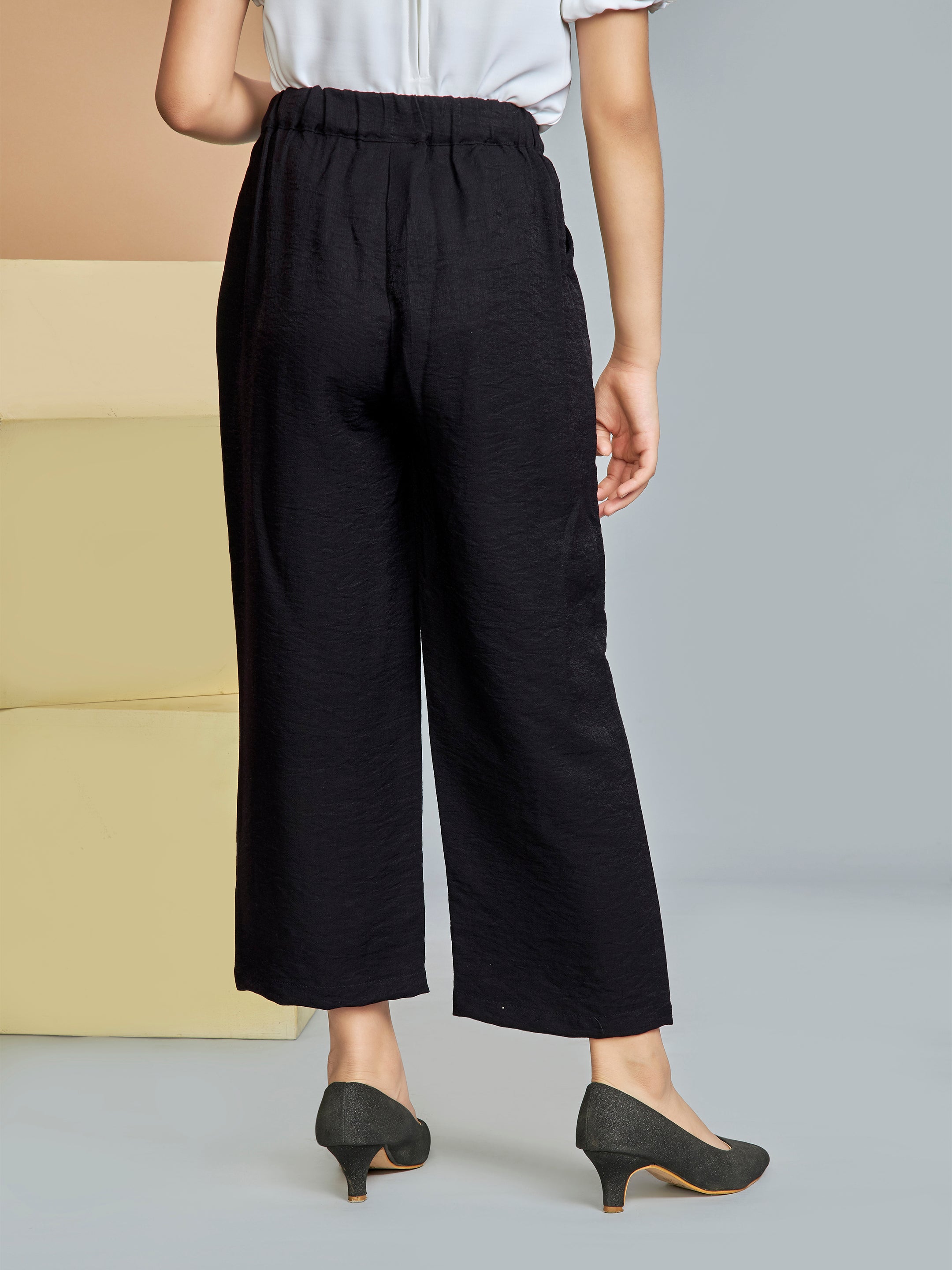 Girls Black Casual Wear Pant