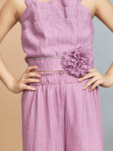 Girls Purple Party Wear Pant Set
