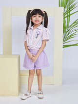 Girls Mid Thigh Length Semi Casual Shorts Set
