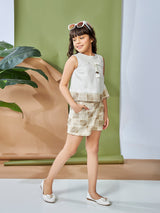 Girls Mid Thigh Length Semi Casual Shorts Set