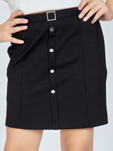 Girls Black Casual Wear Skirt