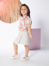 Girls Pink Casual Skirt Set
