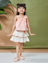 Girls Knee Length Casual Skirt Set