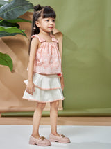 Girls Knee Length Casual Skirt Set