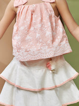 Girls Knee Length Casual Skirt Set