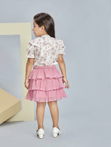 Girls Pink Casual Skirt Set