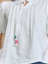 Girls White Casual Wear Top