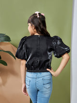 Girls Black Party Wear Top