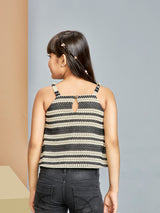 Girls Black Party Top