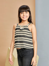 Girls Black Party Top