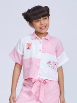 Girls Pink Casual Wear Top