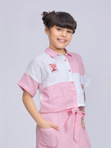 Girls Pink Casual Wear Top
